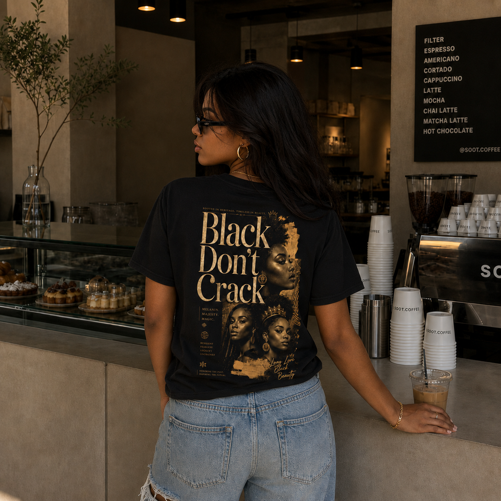 Black Don't Crack T-Shirt – Afrocentric Portrait Graphic Tee