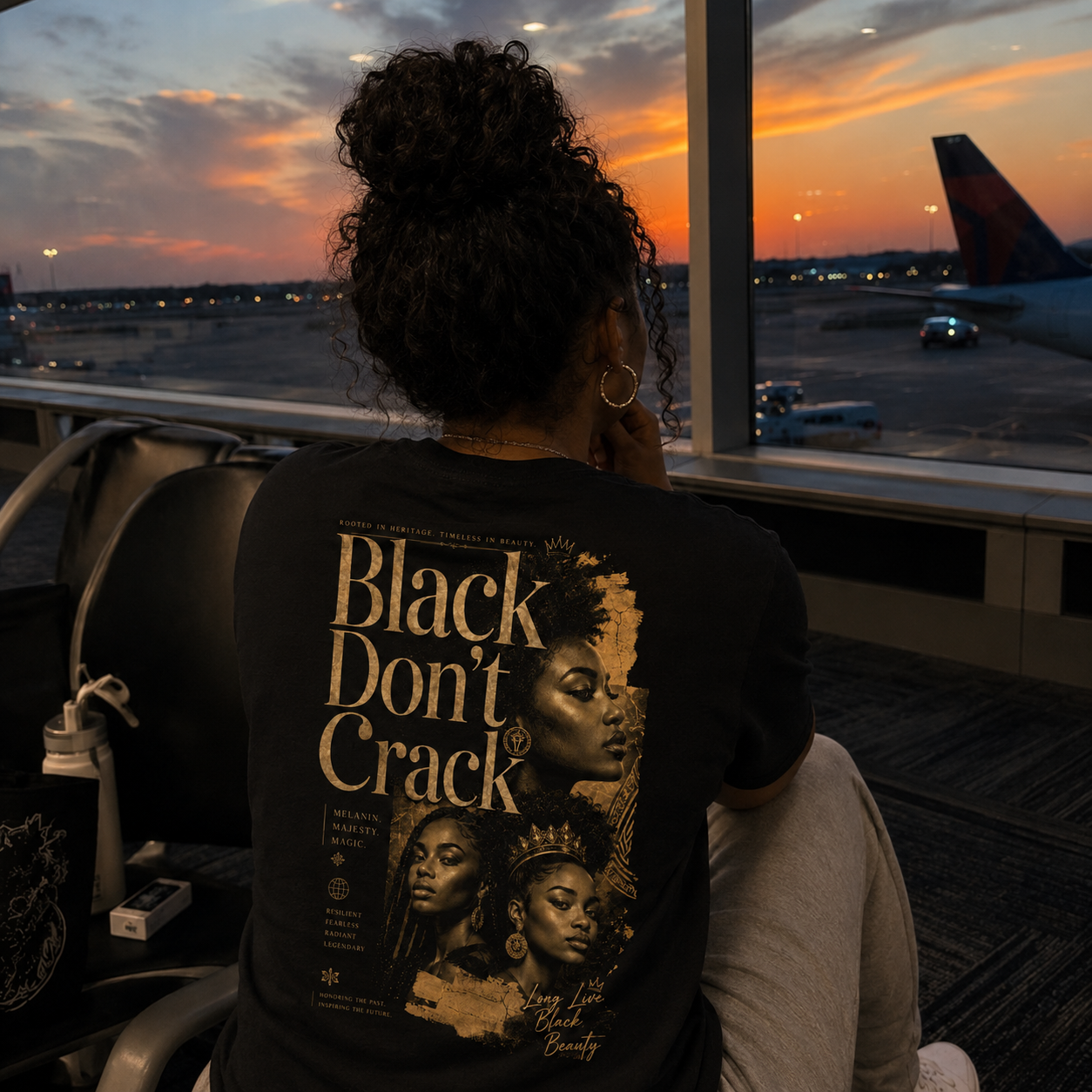 Black Don't Crack T-Shirt – Afrocentric Portrait Graphic Tee